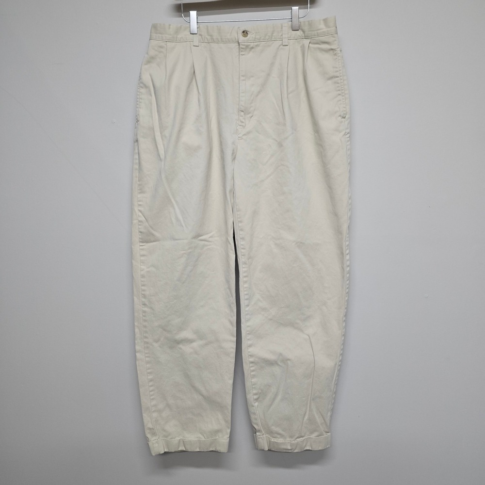 Polo Ralph Lauren Hammond Pant Mens 36/30 Beige Pleated Chino Khaki Preppy